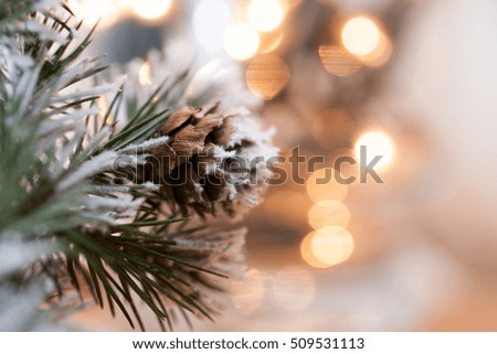 christmas decoration on abstract golden background