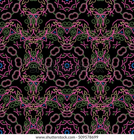 Damask seamless floral background pattern in violet colors. Vector illustration.