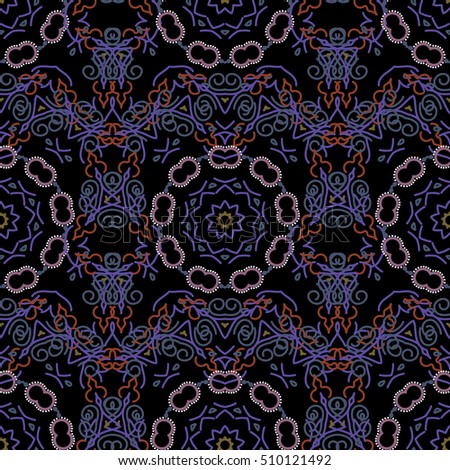 Baroque vintage floral damask seamless pattern in violet colors. Luxury classic ornament, royal victorian texture for wallpapers, print, textile or fabric.