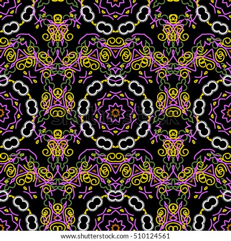 Rope seamless tied fishnet damask pattern in violet colors. Wallpaper.