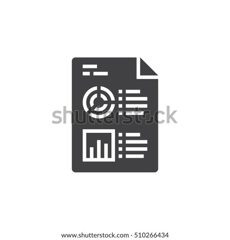 Business report symbol. Statistics And Analytics File icon vector, filled flat sign, solid pictogram isolated on white, logo illustration