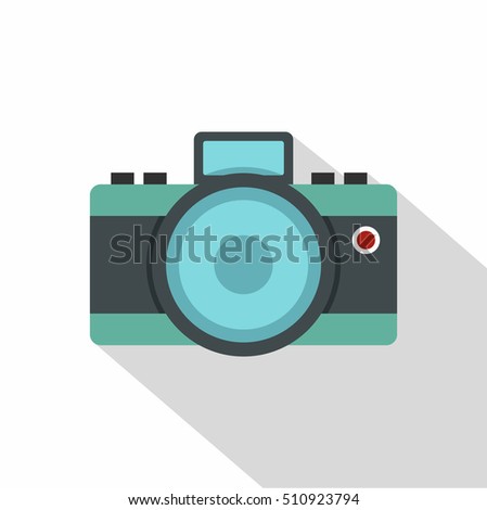Photocamera icon. Flat illustration of photocamera vector icon for web