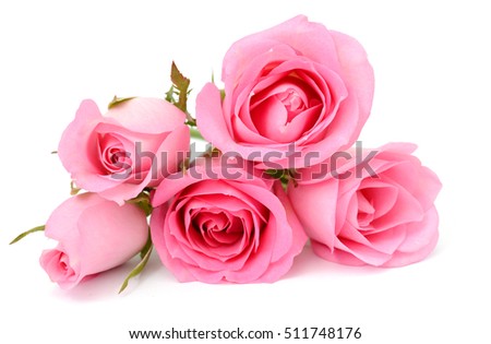beautiful bouquet of scarlet rose flower isolated on white background