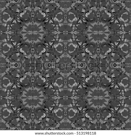 Ethnic seamless pattern. Tribal art boho print, abstract vintage ornament. Background texture, decoration. Grey tie dye batik fabric for background and texture.