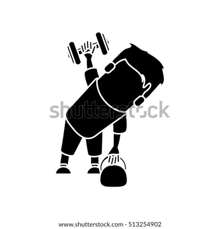 Man cartoon lifting weight design