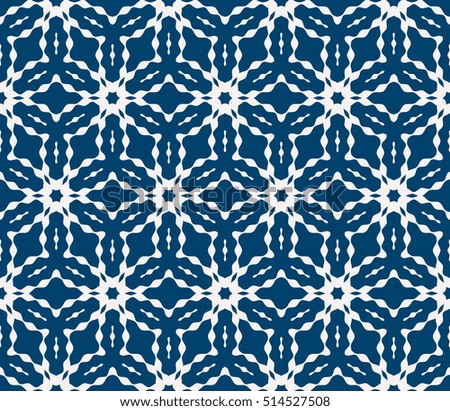 seamless sophisticated geometric floral pattern based on repetitive simple forms. vector illustration. for interior design, backgrounds, card, textile industry. blue color