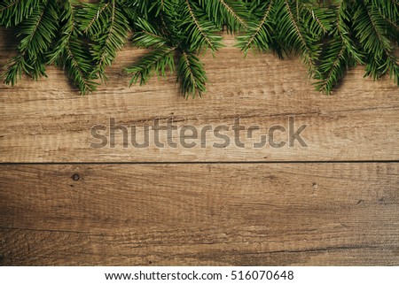 Beautiful Christmas decoration with wooden background