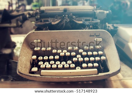 Antique Typewriter, closeup