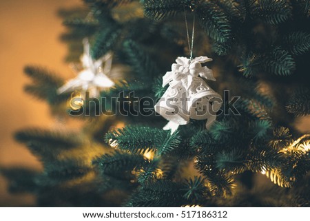 beautiful Christmas tree and new year decorations
