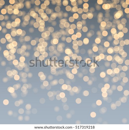 Festive gray and golden luminous background. Vector christmas illustration.