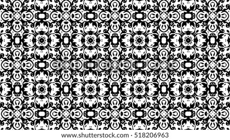 Ornament with elements of black and white colors. u
