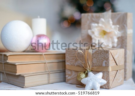 Christmas decoration and a fir-tree. It can be used as a background