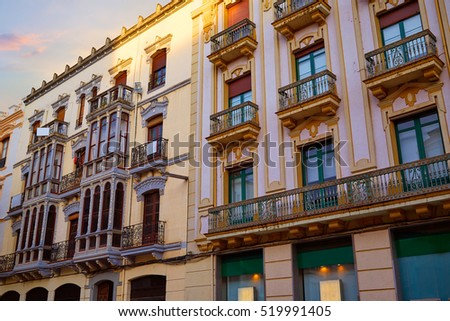 Zamora Santa clara street facades in Spain modernism