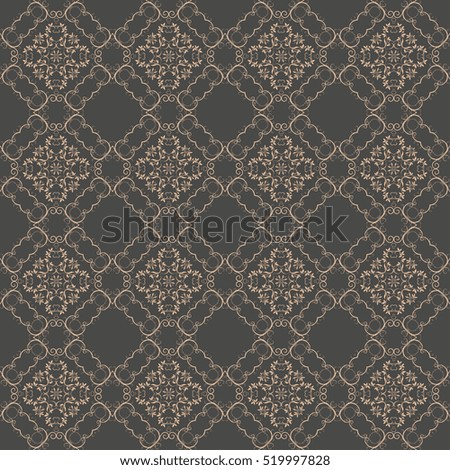 Seamless floral and geometric ornament on background. Wallpaper pattern