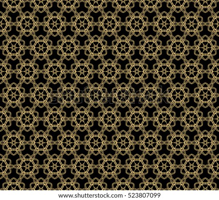 Damask floral seamless pattern background. Luxury texture for wallpaper, invitation. Vector illustration. gold on black.