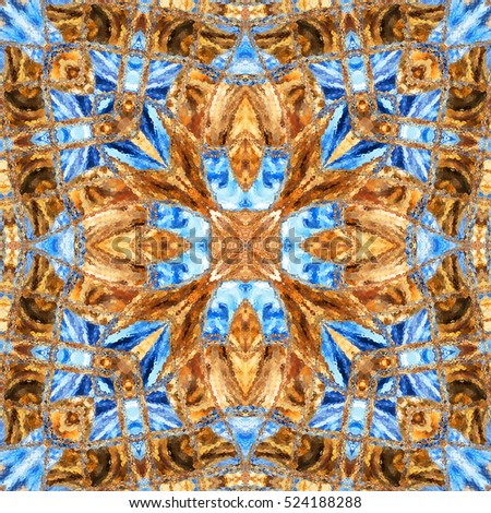 Symmetrical melting colorful kaleidoscopic pattern for design