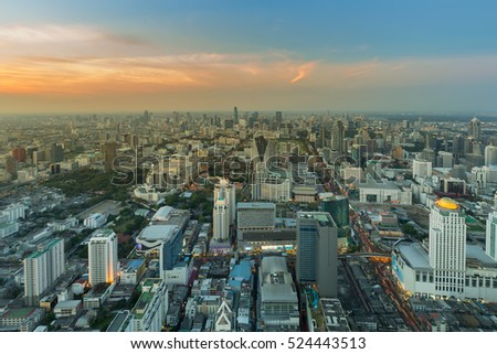 Bangkok city central business downtown skyline, Thailand