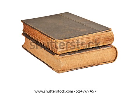 Dirty antique book, isolated on white background