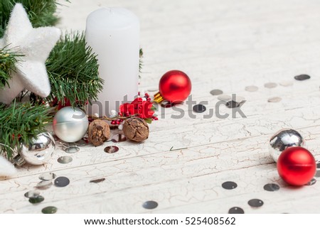 Christmas decoration on white background