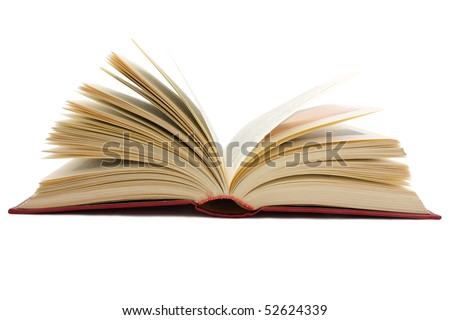 large open book isolated on white background