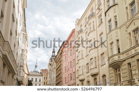 Buildings and houses in the historical center of Prague.