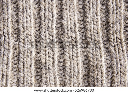 The texture of gray woolen knitted surface