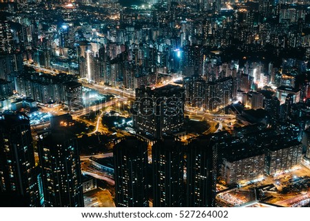 Kowloon at Night - Hong Kong