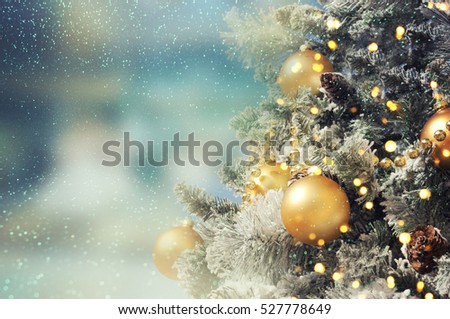 Christmas tree. Holiday background.