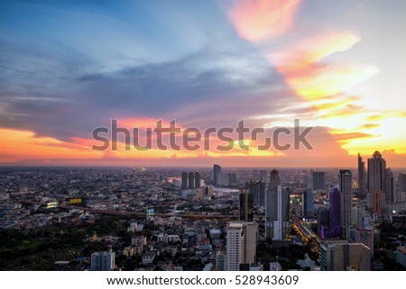 Cityscape  in center of Bangkok Thailand
