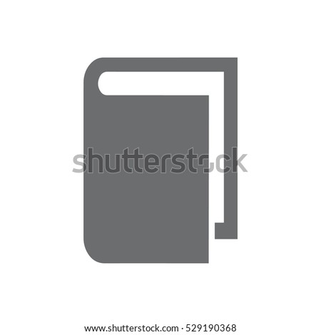 Gray book vector illustration. Blank book icon