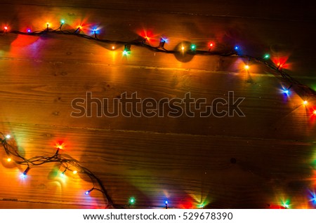 Christmas background with lights and free text space