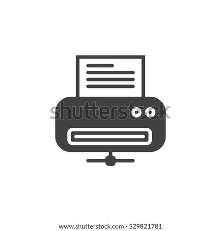 Network printer icon vector, filled flat sign, solid pictogram isolated on white. Symbol, logo illustration