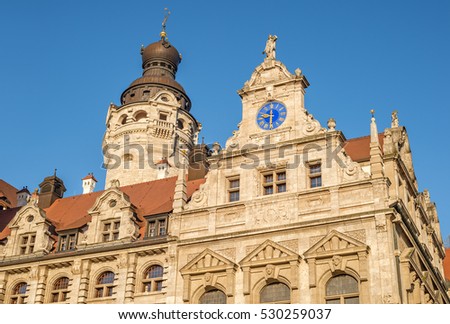 View of the historic town-hall of Leipzig in Germany
