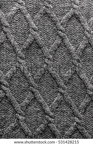 Handmade grey knitting wool texture background
