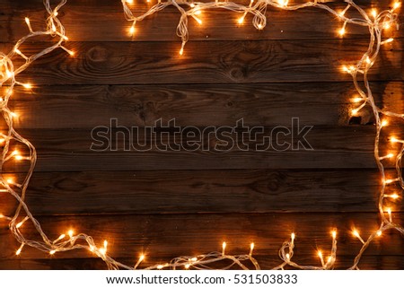 Christmas garland on dark background