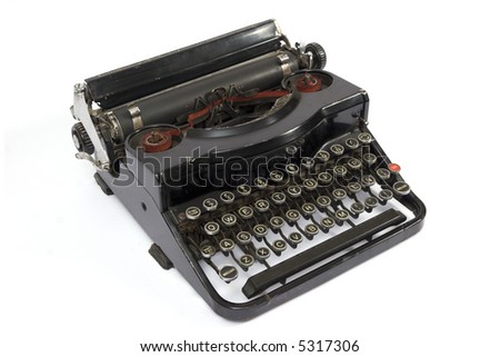 Old easily portable metal typewriter
