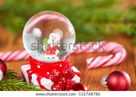 Snow globe with santa for christmas