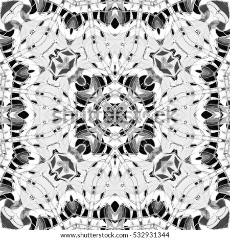 Abstract artistic melting black and white pattern for design and background