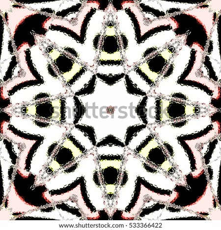 Symmetrical melting colorful kaleidoscopic pattern for design and background