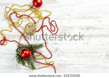 Christmas, New Year, Christmas Background, Christmas ornaments, bumps,top view, 