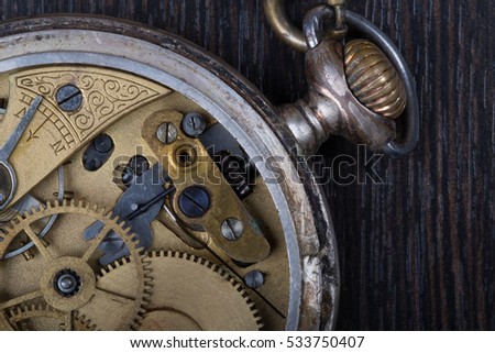 Old clockwork close up
