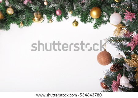 photo of Christmas background with balls and decorations 
