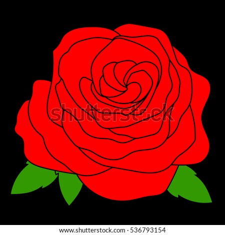 silhouette of a rose on a black background