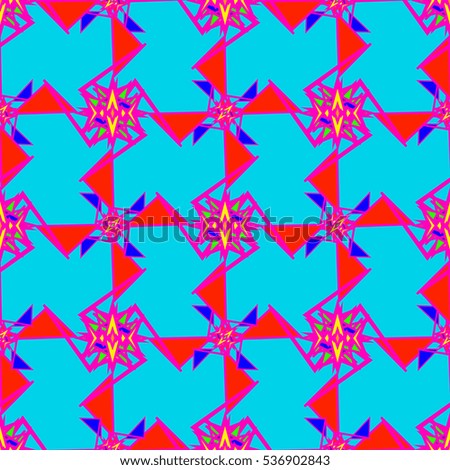 Memfis style abstract backdrop. Geometric seamless pattern. Repeating decoration print. Seamless primitive geometric background.