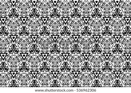Ornament with elements of black and white colors. Y
