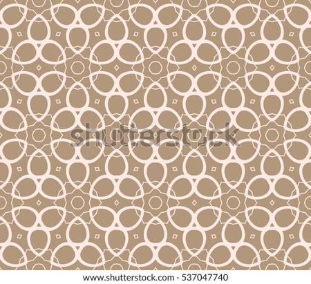 Abstract seamless pattern. Mirror geometric ornament. Vector illustration beige color