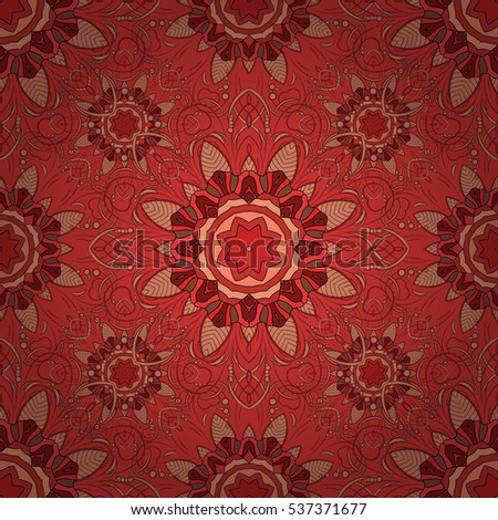 Mandalas background. Red, pink. Petal. Vector illustration. Radial gradient shape.
