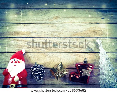 christmas decoration on the wooden for background