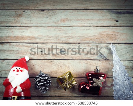 christmas decoration on the wooden for background
