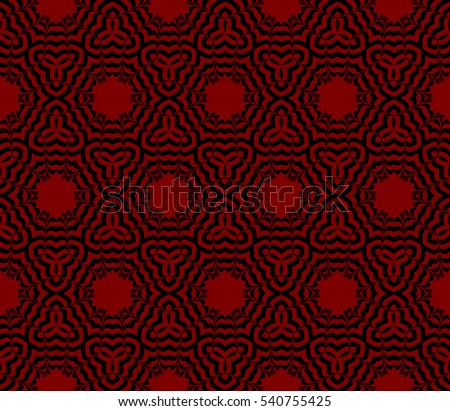creative geometric floral seamless pattern. black and red color. vector illustration. template for invitation, card, wallpaper